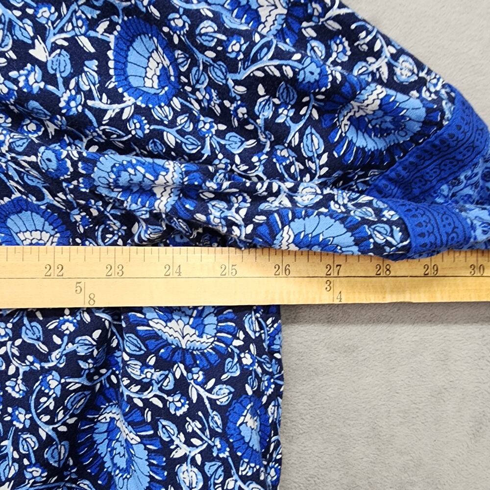 Old Navy Womens 2X Blue Floral Peasant Blouse Boho Hippie Cottagecore Pockets - Picture 12 of 13